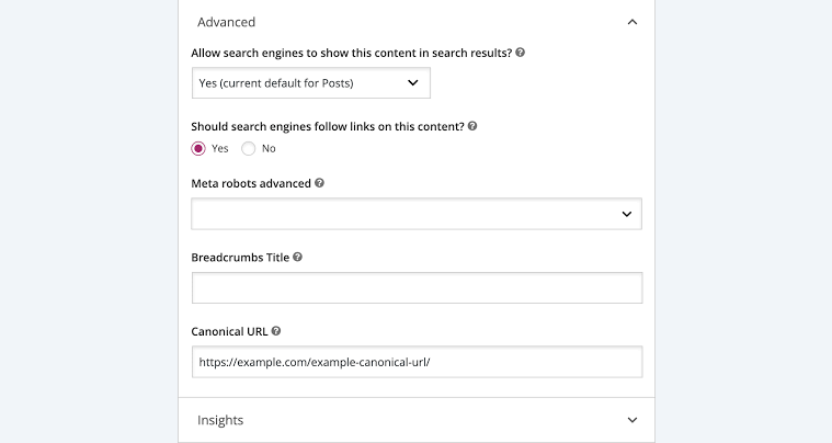 Defining the canonical URL explicitly via Yoast SEO, AI generated