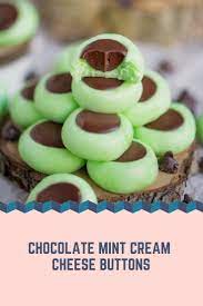 Chocolate Mint Cream Cheese Buttons Http Recipes Yummy Com Chocolate Mint Cream Cheese Buttons Mint Recipes Dessert Mint Chocolate Cream Cheese Mints Recipe