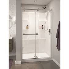 This mobile home 54 x 27 bathtub and shower 3 piece fiberglass surround has a high gloss acrylic surface for a bright shine and is easy to clean. Delta Part 40084 Delta Classic 400 48 In W X 74 In H Three Piece Direct To Stud Alcove Shower Wall Surround In High Gloss White Shower Wall Kits Bases Home Depot Pro