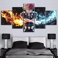 My Hero Academia Anime Todoroki Shoto Poster For Home Decor My Hero Academia Merchandise Accessories T Shirt Canvas Art Wall Decor Otaku Room Anime Canvas
