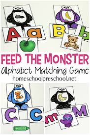 Free Printable Feed The Monster Alphabet Game For Preschoolers Free Preschool Printables Alphabet Games Preschool Alphabet Activities Preschool