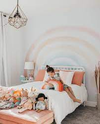 Smart and cute girly bedroom design ideas. Elsi Rainbow Wallpaper Rainbow Room Toddler Girl Room Girl Room