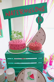 One In A Melon Birthday Watermelon Birthday Party Decorations Watermelon Birthday Parties Watermelon Birthday Party Theme