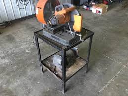 To unlock the head of the saw, press the handle on the saw down . Ridgid Chop Saw Duracraft Bench Grinder Bigiron Auctions