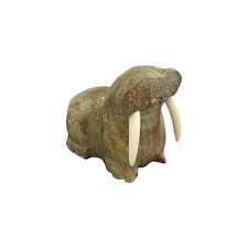 Alaskan Inuit Carved Soapstone Walrus With Tusks Soapstone Carving Carving Inuit