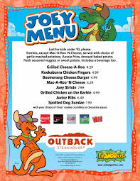 Nachos also available in a half size portion. The Kids Menu Outback Steakhouse Kids Menu