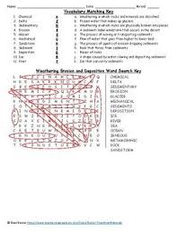 Weathering Erosion And Deposition Worksheet Key Teaching Materials Weathering And Erosion Worksheets
