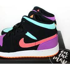 Nike Air Jordan 1 Retro Mid Multi Pink Orange Candy Gs Sizes Uk 3 4 5 6 7 Us New Shopee Malaysia