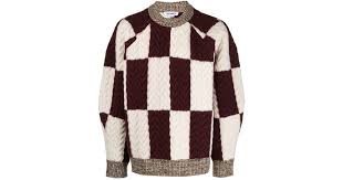 This checkered crochet swimsuit is the ultimate maximal summer look. Sunnei Checkerboard Cable Knit Jumper For Men Lyst