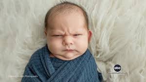 Baby Trent from Hamilton, Ohio had his first photoshoot at just 7-days-old,  but the photographer did not expect the grumpy facial expression he shared.  David Muir has the story of how the