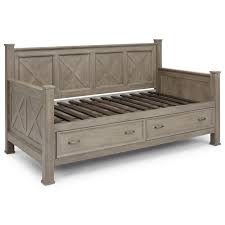 Suncrown outdoor patio round daybed with retractable canopy, brown wicker furniture clamshell sectional seating with washable cushions, backyard, porch. Homestyles Mountain Lodge Farmhouse Daybed With Storage Suburban Furniture Daybeds