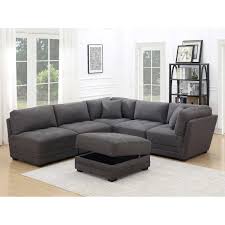 Norris 6 Piece Fabric Modular Sectional Modular Sectional Living Room Sets Sectional Sofa