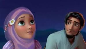 Hasil gambar untuk mewarnai gambar princess disney mewarnai gambar. Hijabi Rapunzel And Flynn Rider So Cuuute Kartun Hijab Kartun Gambar