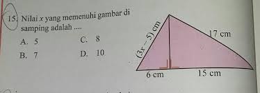 Perhatikan gambar di bawah ini. Nilai X Yang Memenuhi Gambar Disamping Adalah Brainly Co Id