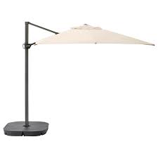 Seglaro Svarto Parasol Vrijhangend Met Voet Kantelbaar Beige Donkergrijs Ikea Sonnenschirmfuss Dunkelgrau Sonnenschutz