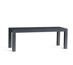 The slat pattern on every piece provides a fresh and stylish take on outdoor furniture while the weather. Indio Metal Dining Bench Slate Pottery Barn