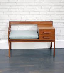 Mid Century Telephone Table Mid Century Modern Bench Bench With Storage Home Decor