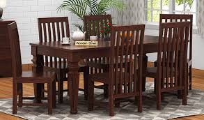 Buy Ariana 6 Seater Dining Set Walnut Finish Online In India Wooden Street In 2020 6 Seater Dining Table Buy Dining Table Dining Room Furniture Sets