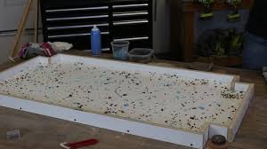 Recycled Glass Concrete Table Diy Concrete Patio Diy Patio Concrete Coffee Table