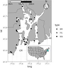 Map Of Sites In Narragansett Bay Sakonnet River And