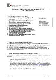 (muster 7) und der konsiliarbericht (muster 22. Merkblatt Blankoformularbedruckung Kassenarztliche Vereinigung