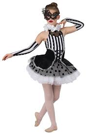 Black And White Striped Dance Costume Style 17338 Masquerade Black Velvet White Spandex And Sequined Black White Striped Spandex Halter Leot Cute Dance Costumes Dance Costumes Kids Dance Fashion