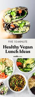 5 Healthy Vegan Lunch Ideas Emilie Eats In 2020 Healthy Vegetarian Lunch Vegan Lunch Recipes Healthy Vegetarian