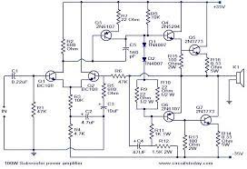 This amplifier has the notable attribute of variable acquire manage via the bias adjustment trim pot. 100 Watt Sub Woofer Amplifier Working And Circuit Diagram