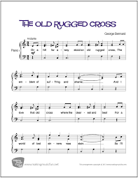 The Old Rugged Cross Easy Piano Sheet Music Digital Print
