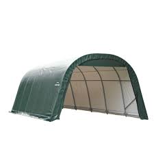 Shelterlogic Sheltercoat 12 Ft X 20 Ft Wind And Snow Rated Garage Round Green Std 71342 The Home Depot Storage Shelters Pool Supplies Shelter