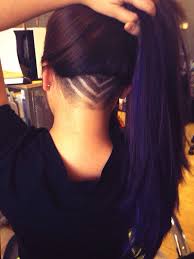 Undershave With Purple Highlights On Long Hair Just Got This Done Undercut Long Hair Long Hair Styles Undercut Hairstyles