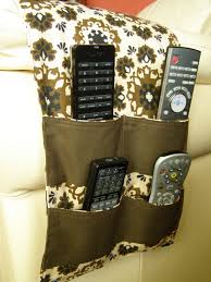 Organizer Caddy Tv Remote Control Holder 4 Pocket Brown Print Etsy Remote Control Holder Remote Holder Couch Organizer