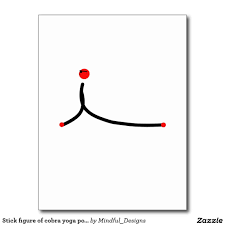Stick Figure Of Cobra Yoga Pose Postcard Yoga Stick Figures Cobra Pose Yoga Stick Figures