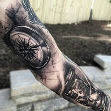 Sun and moon tattoos for men. 23 Great Compass Tattoo Ideas For Men Styleoholic