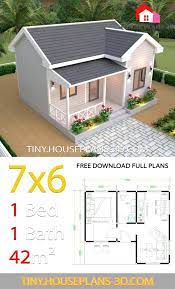 Tiny House Plans 7x6 With One Bedroom Cross Gable Roof Tiny House Plans Tiny House Plans Small House Layout Sims House Plans