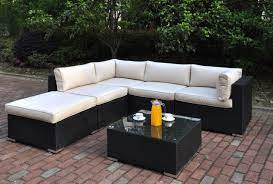 Poundex 424 Outdoor Patio Sectional Sofa Set Patio Furniture Replacement Cushions Deep Seating Patio Furniture Conversation Set Patio