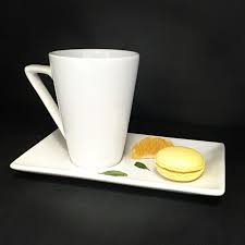 Tasse A Chocolat Sur Plateau Rectangle En Porcelaine Porcelaine Gourmandise Service A Cafe Gourmands