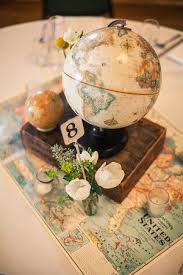 A Little Globe For A Destination Themed Wedding Travel Wanderlust Travel Theme Wedding Travel Theme Bridal Shower Travel Centerpieces
