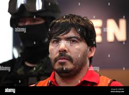 Martin Beltran Coronel, alias “El Aguila,” is presented to the media in  Mexico City, Friday May 13, 2011. Beltran Coronel, who was arrested