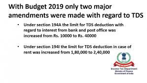 tds rate chart as per income tax for fy 2019 20 ay 2020 21