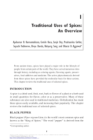 Pdf Traditional Uses Of Spices An Overview