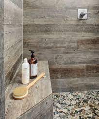 The vanity cabinets and bathtub coping are pale brown mdf. Girly Bathroom Ideas Bathtubremodel Bathroomremodelcost Wood Tile Shower Wood Tile Bathroom Shower Tile