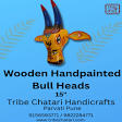 Bull Head Wooden Handpainted For Wall Decor