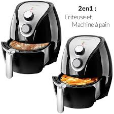 Friteuse Electrique A Air Chaud 2en1 Machine A Pain Friteuse Sans Huile Noir 3 6 Litres 1500w Temperature Reglable Minuterie Achat Vente Friteuse Electrique Cdiscount
