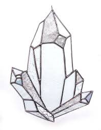 We tested an two techniques for 'dying' clear glass and adding color to it. Quartz Crystal Stained Glass Sun Catcher An Original Drawing Etsy Art Glass Flowers Stained Glass Glass Art Pictures