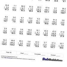 Addition Worksheets These Addition With Decimal Worksheets Are Great For Class Free Printable Math Worksheets Subtraction Worksheets Printable Math Worksheets