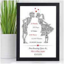 Anniversary gifts for husbands don't have to involve spending lots of money. One Amazing Year As Mr Mrs Gifts Personalised 1st Wedding Anniversary Gifts For Husband Wife Son Daughter Couples Him Her 1 Year Married Paper Anniversary Gift Presents Amazon Co Uk Handmade