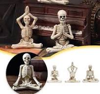 Xihbxyly Estatua de Esqueleto de Yoga para Halloween, Decoración Artesanal  de Resina, Diseño de Calavera Pintado a Mano, Acabado Vintage Envejecido,  ...
