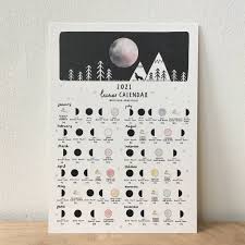 2021 is year of the ox. Lunar Moon Calendar And Meteor Showers A4 Print 2021 By South Hammam Notonthehighstreet Com