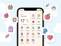 100 Cute Kawaii Ios14 App Covers Doodle Cartoon Aesthetic Etsy Themes App App Covers App Icon